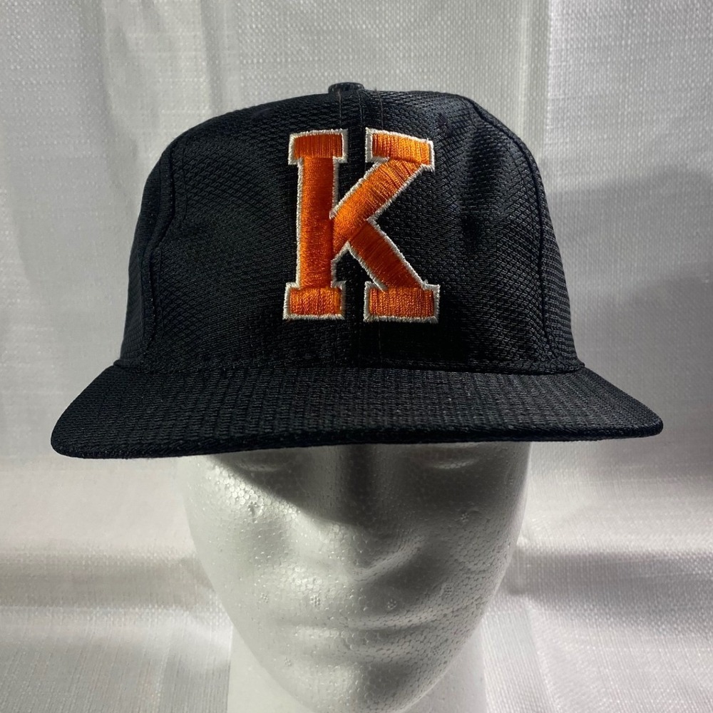 California Headwear Snapback Hat Black Orange Letter K Embroidered Mesh Cap‎ M/L